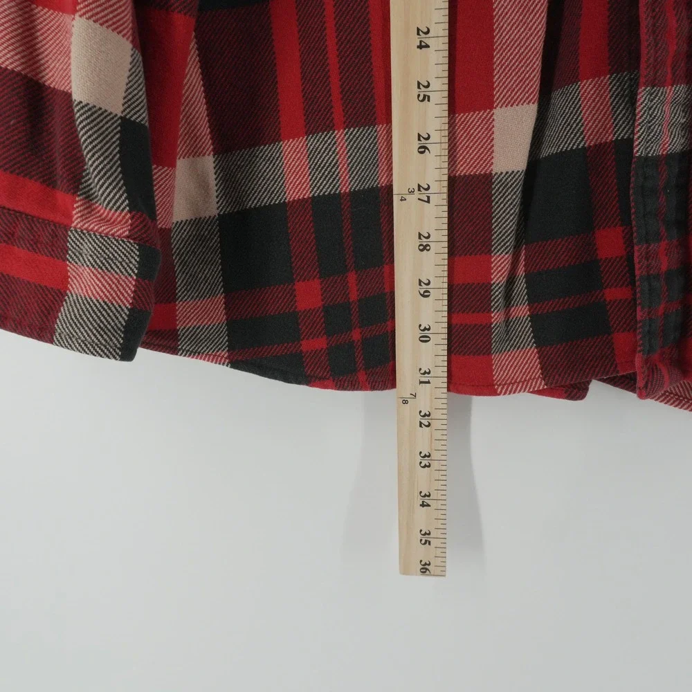 VT Polo Ralph Lauren Matlock Flannel Shirt Men XL Red Black Plaid Cotton Button